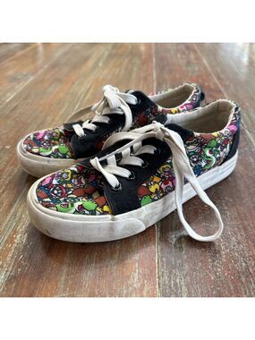 GroundUp Sneakers 2 Boys Black Multi-color Super Mario Luigi Yoshi Toad